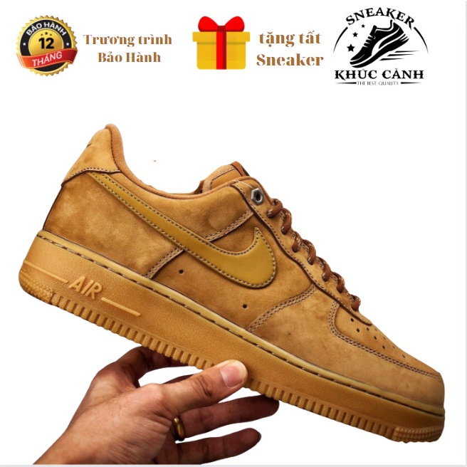 Giày_Nike AF1 Nữ, Giày_Nike Air Force 1 nâu superme,Full Box + Bill
