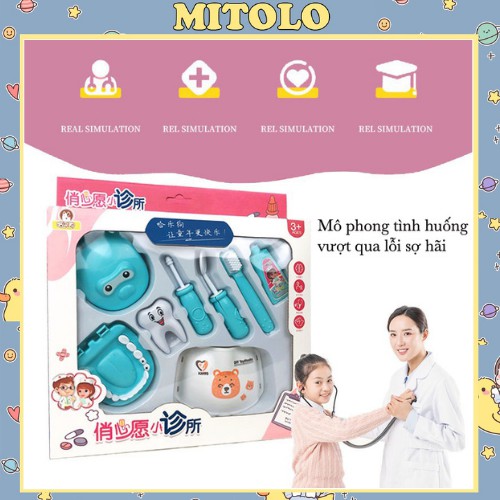 Bộ đồ chơi nha sĩ - khám răng MITOLO đồ chơi an toàn cho bé   DF546-218