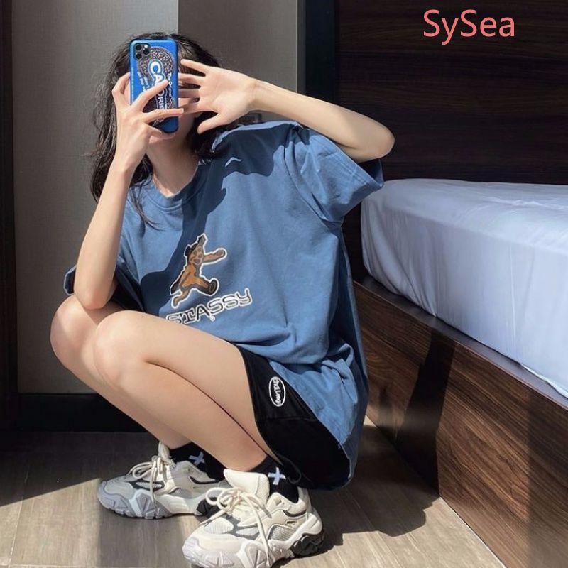 Set Áo Thun Tay Ngắn Dáng Rộng + Quần Short Năng Động Thời Trang Mùa Hè Cho Nữ