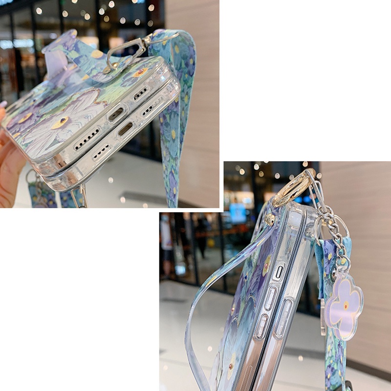 Ốp Điện Thoại Silicone Mềm Có Dây Đeo Chéo Cho iPhone 13 pro max 12 pro max 11 pro max x xr xs max 7plus 8plus