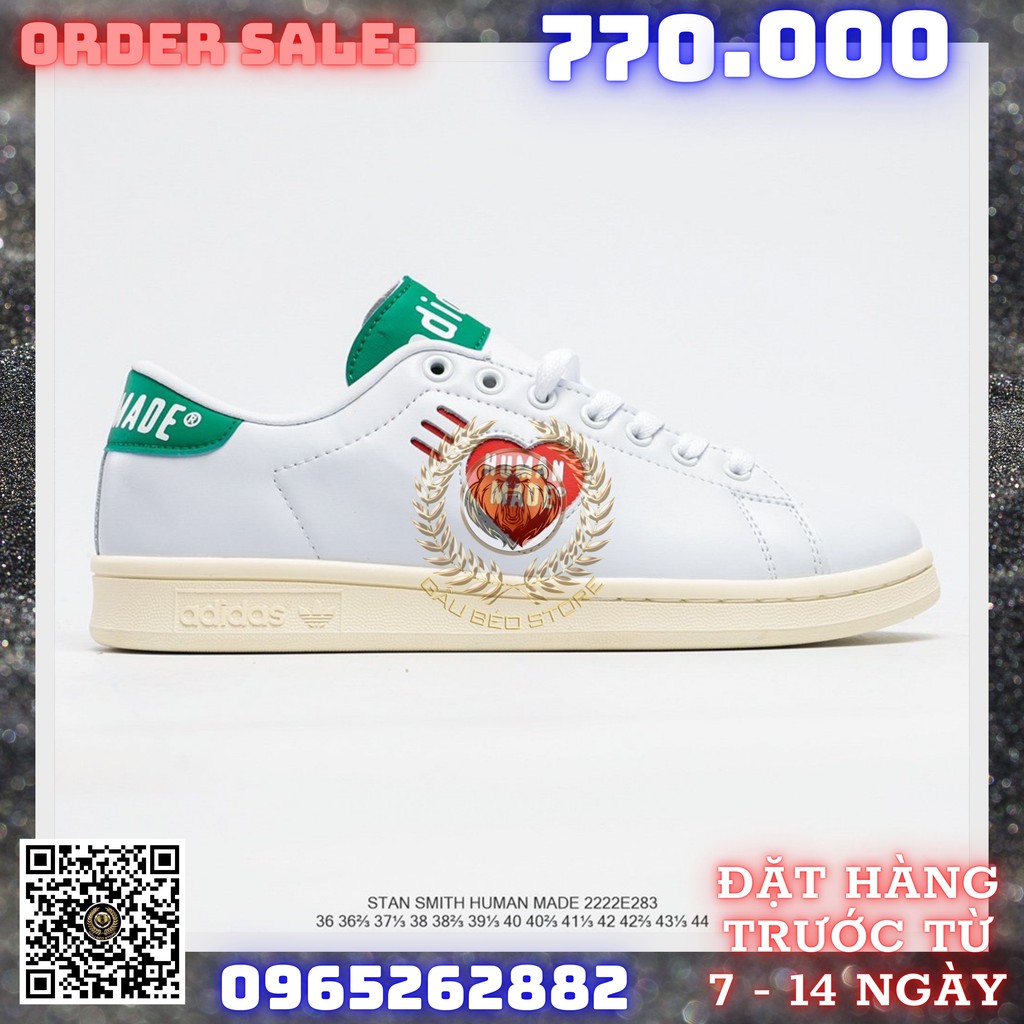 GIÀY SNEAKER MÃ SẢN PHẨM_Adidas STAN SMITH X HUMAN MADE NHIỀU MÀU PHONG CÁCH FULLBOX + FREESHIP