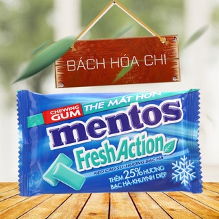 Kẹo cao su Mentos Fresh Action hương bạc hà vỉ 11g