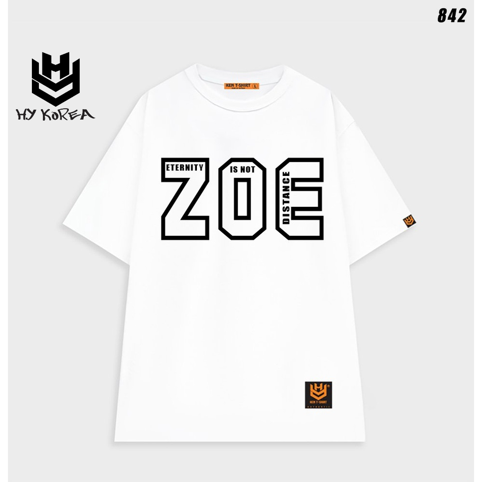 Áo thun form rộng unisex tay lỡ ZOE 842 HY KOREA