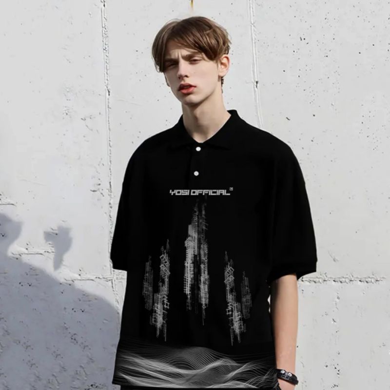 YOSICLUB ÁO SKET POLO OVERSIZE