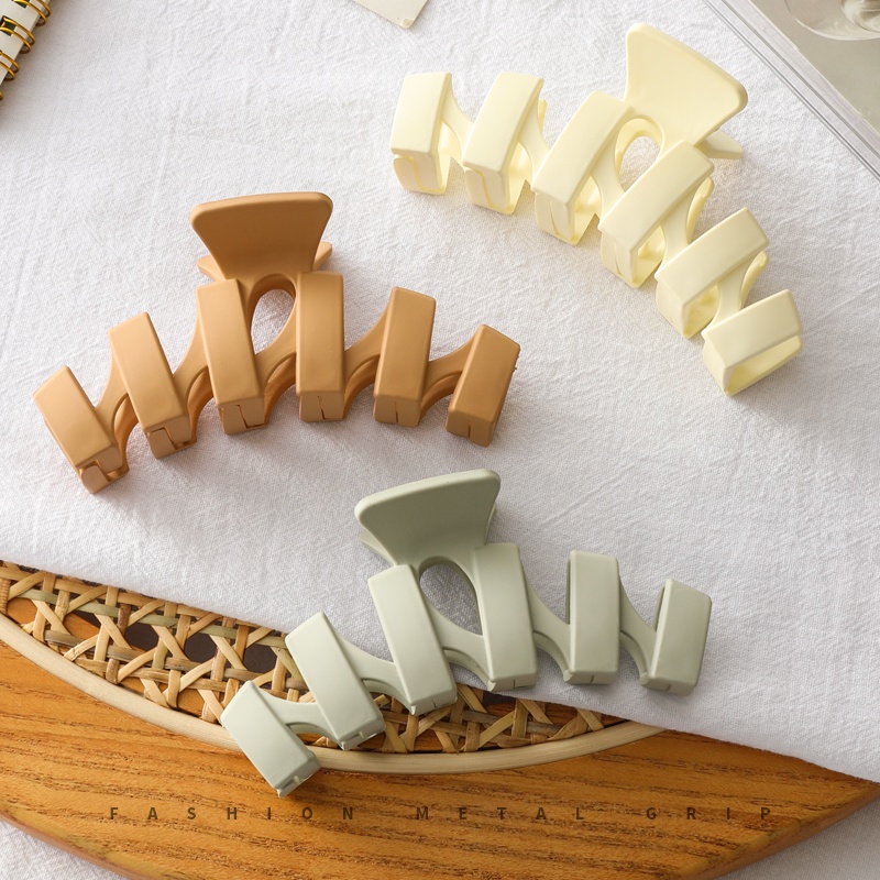 Kẹp Tóc Nhựa Màu Kem Phong Cách Hàn Quốc Thời Trang Cho Nữ