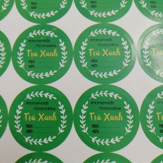 Tem dán nhân bánh trung thu trà xanh (20 cái/tờ)