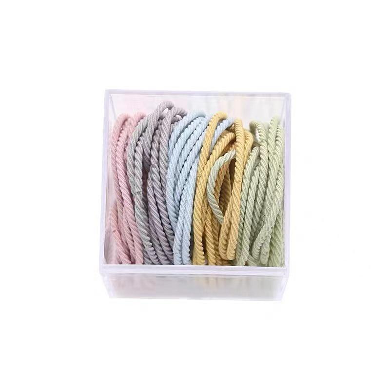 Hộp 50 dây buộc tóc đơn giản và mới