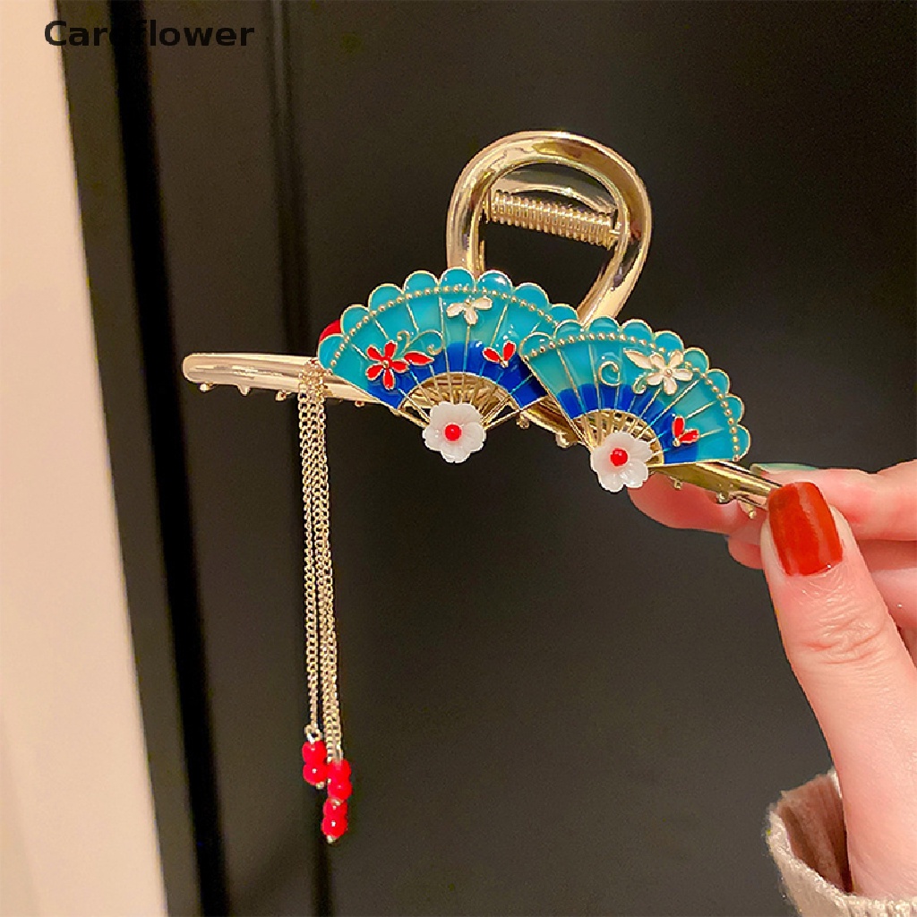 < Cardflower > Kẹp Tóc Tua Rua Hình Cá Mập Hoa Cao Cấp Phong Cách Trung Hoa Cổ Điển Cá TíNh Cho Nữ