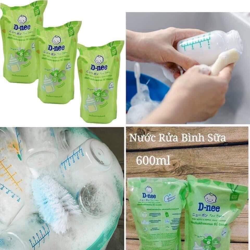 Nước rửa bình sữa Dnee Organic Túi 550ml, Chai 600ml Thái Lan