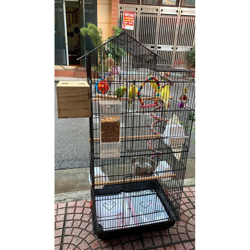 Lồng chim vẹt hình mái bằng thép