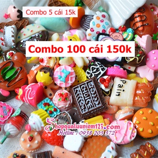 Charm Set 100 cái charm ngẫu nhiên siêu xinh nhiều hinh nhiều màu làm Slime, ốp lưng