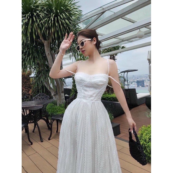 Đầm 2 dây rớt vai ren cao cấp
