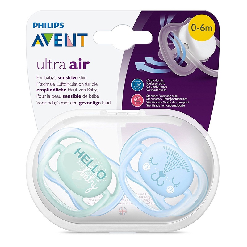 TI GIẢ AVENT THÔNG KHÍ ULTRA AIR SILICON MỀM 0-6M/6-18M ANH QUỐC (Lẻ cái)