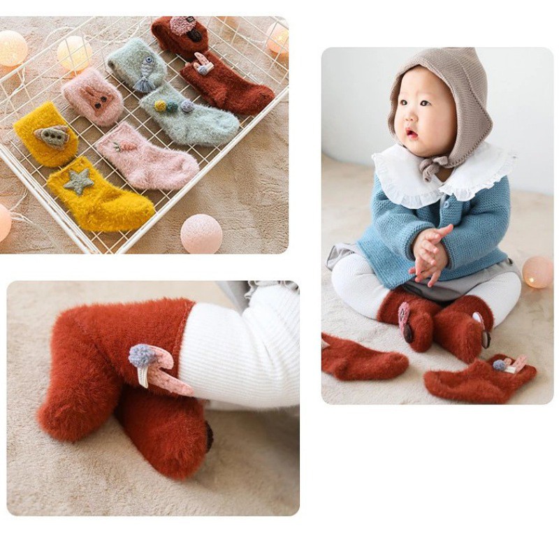 Đôi vớ vải xù ấm áp xinh xắn cho bé