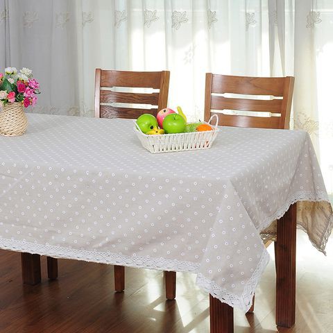 Khăn trải bàn hoa thị trắng Landecor nhã nhặn - TB299