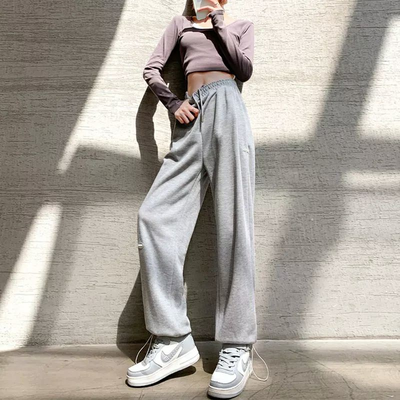 Quần JOGGER nữ ống rộng cạp cao dáng Hàn Quốc (Chất vải loại 1)