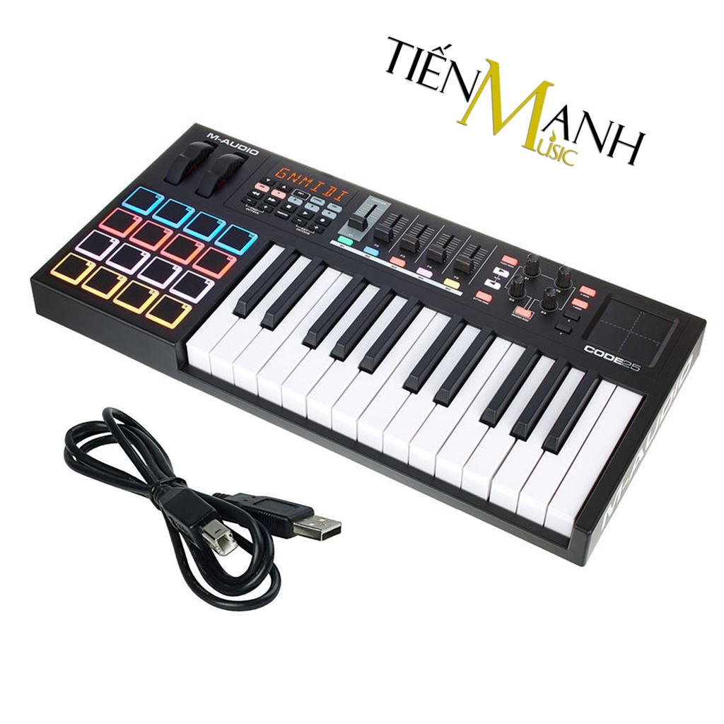 Đàn M-Audio Code 25 Phím Black USB MIDI Keyboard Controller With X/Y Pad Bàn phím làm nhạc - Sản xuất âm nhạc producer