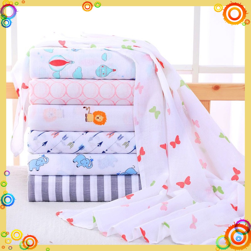 [RẺ VÔ ĐỊCH] Khăn xô Muslin Swaddle Organic 100% Cotton (120 x 120 cm)