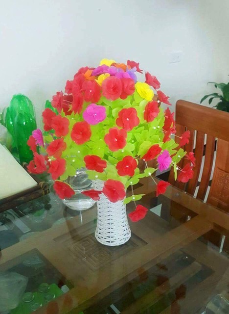 Hoa Lụa Cánh Tròn 84 Bông