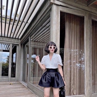 Sơ mi cổ vest tay bồng