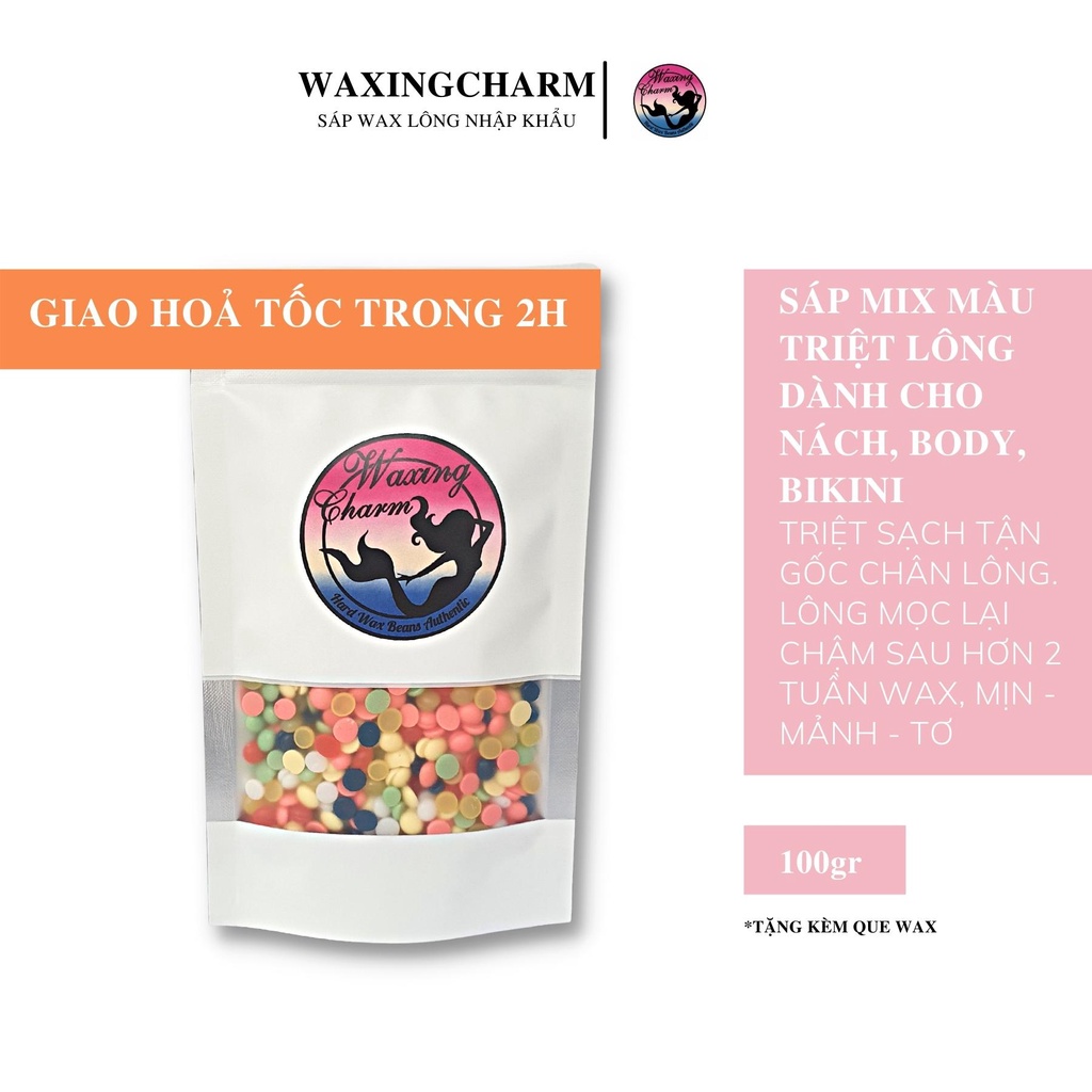 Sáp Mix Màu Wax Lông Nóng Waxingcharm Bám Lông Tốt Gíup Triệt Lông Nách, Body, Bikini