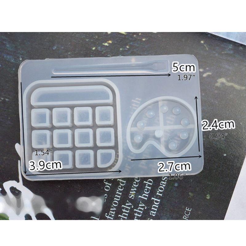 Khuôn Silicon Làm Móc Khóa Họa Tiết Bảng Sơn Màu Độc Đáo Lạ Mắt