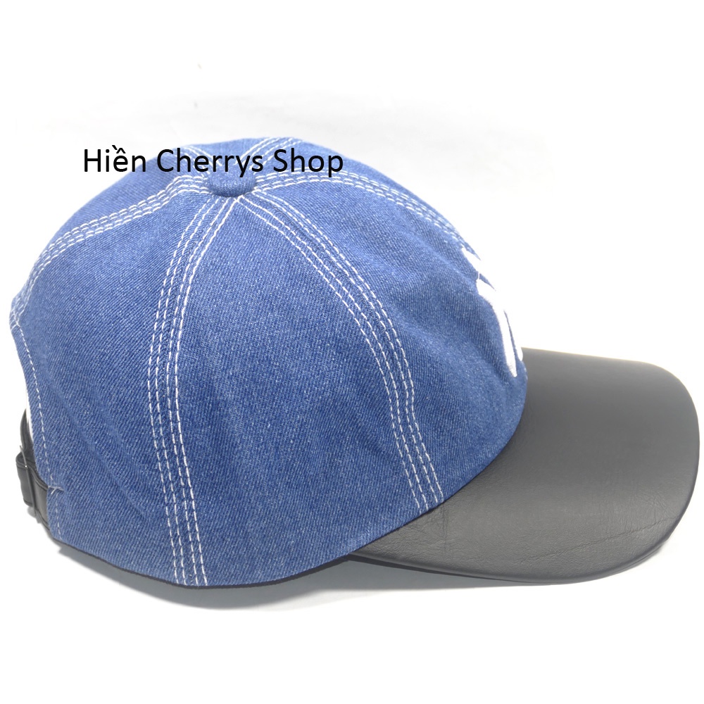 Nón kết, Mũ lưỡi trai JEANS kết Da- Chất liệu Jeans oát mềm phù hợp cả nam và nữ.