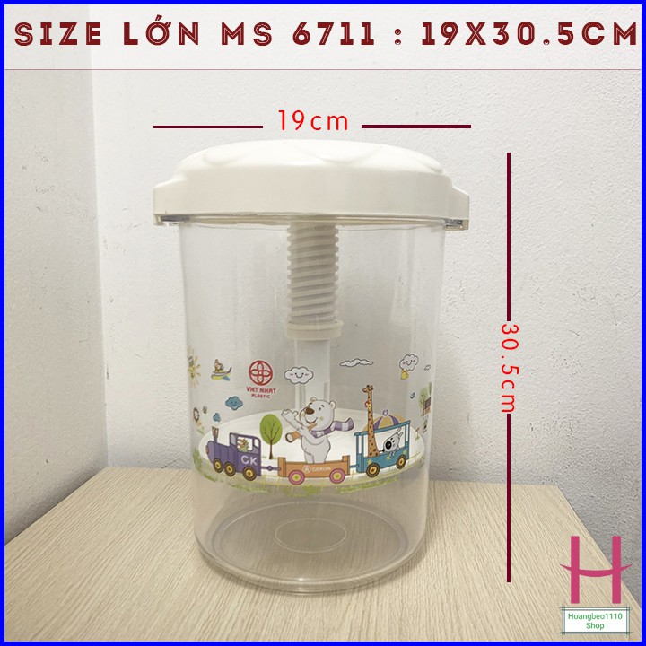 Bình muối dưa cà nhựa Việt Nhật trong suốt tiện dụng { H }