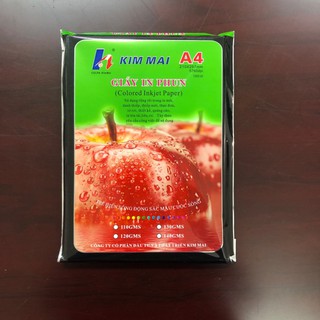 Giấy in phun Kim Mai 1 mặt A4 Đl135g(tập 100 tờ)