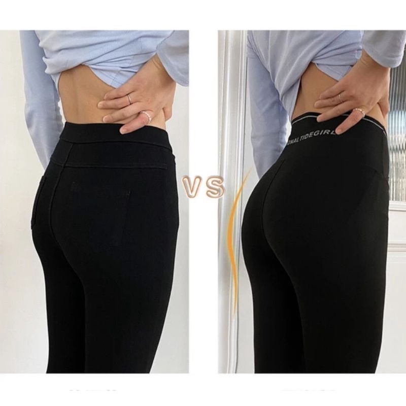 Quần Legging Nữ Cạp Chéo Cao Gen Bụng Viền Cạp Tôn Dáng Co Giãn 4 Chiều Hottrend 2021 C. Novembre QL01