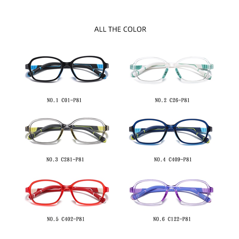 Mắt kính gọng silicon co giãn hình oval màu xanh dương thời trang cho bé trai và bé gái RZ1086 ROZA