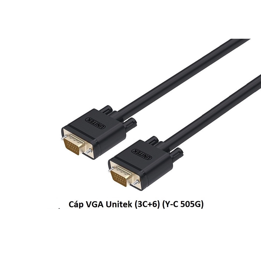 Dây cáp Unitek Kingmaster VGA To VGA 5m / Cable VGA 5m Hàng cao cấp dùng cho máy tính máy chiếu camera chuẩn HD siêu nét