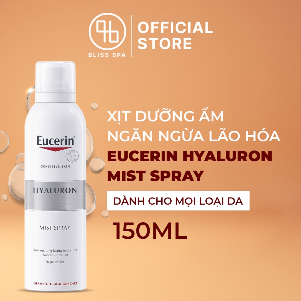 Xịt Khoáng Dưỡng Da Mặt EUCERIN Chống Lão Hóa Cấp Ẩm Hyaluron Mist Spray 50ml, 150ml - Bliss Spa