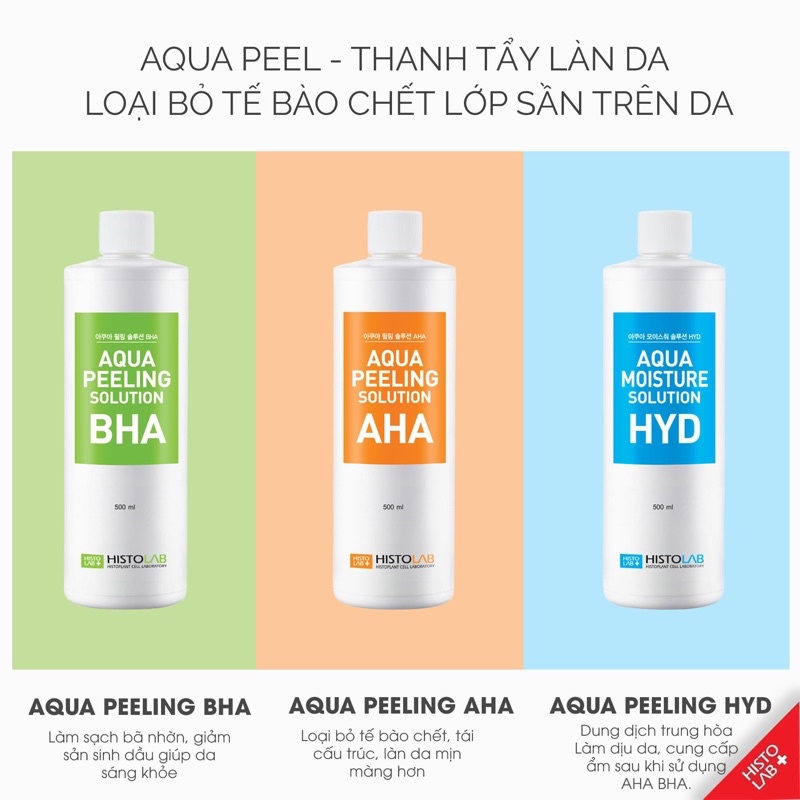 Dung dịch tẩy tế bào chết Histolab Aqua Peeling Solution AHA / BHA / HYD 520ml