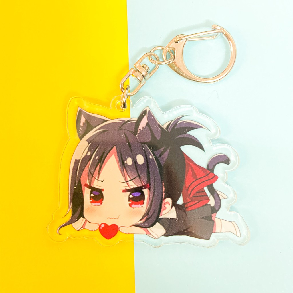 ( Mica trong acrylic ) Móc khóa CUỘC CHIẾN TỎ TÌNH VER NẰM quà tặng xinh xắn dễ thương in hình anime chibi