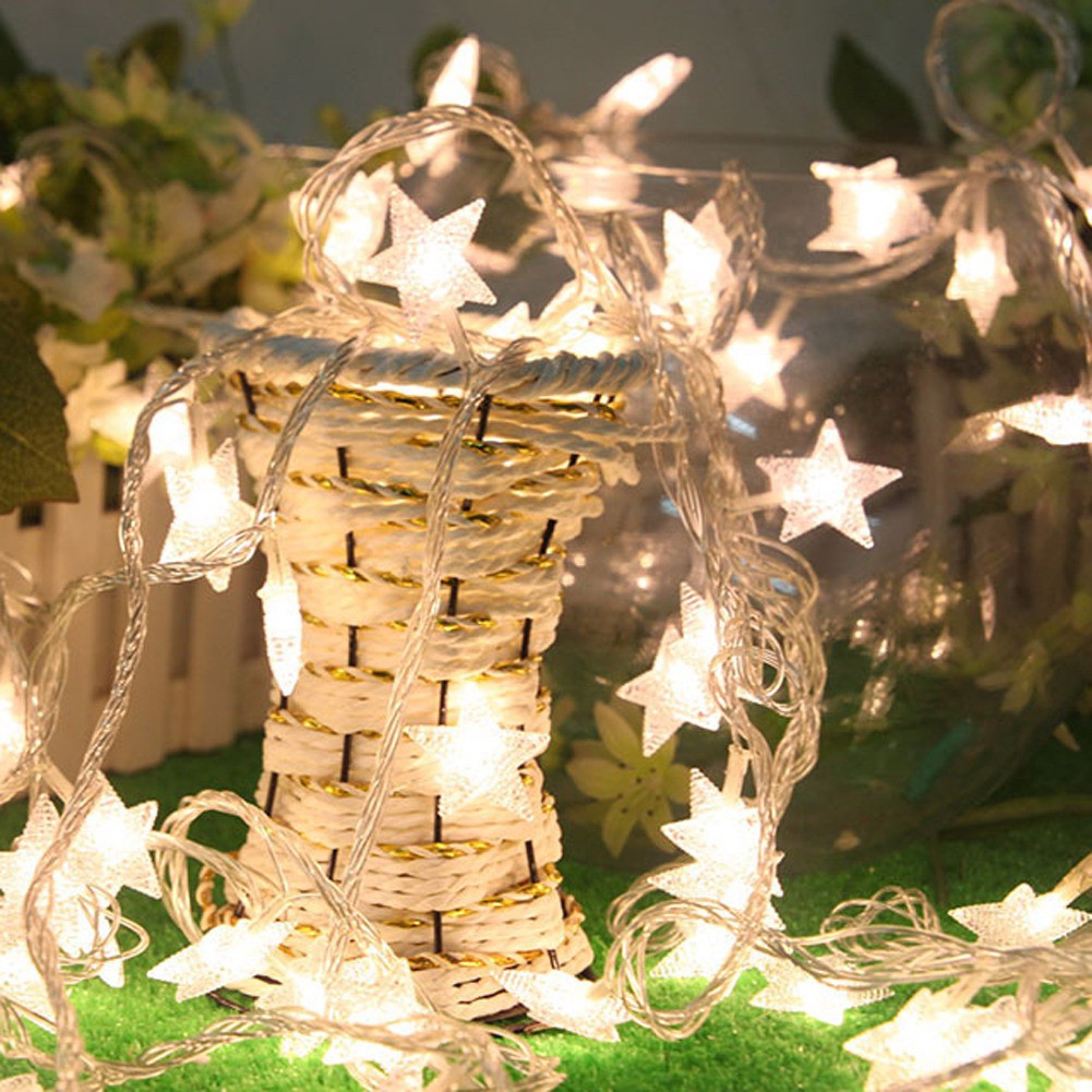 Dây đèn LED ngôi sao 20 bóng trang trí đám cưới , giáng sinh lễ hội