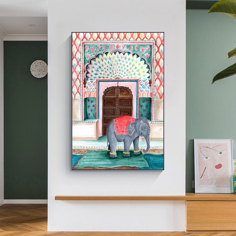 Tranh vải canvas treo tường in hình báo và rừng phong cách Bắc Âu trang trí nhà cửa