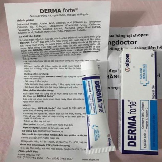 Gel Mờ Thâm Giảm Mụn Derma Forte 15g – Skinfa.