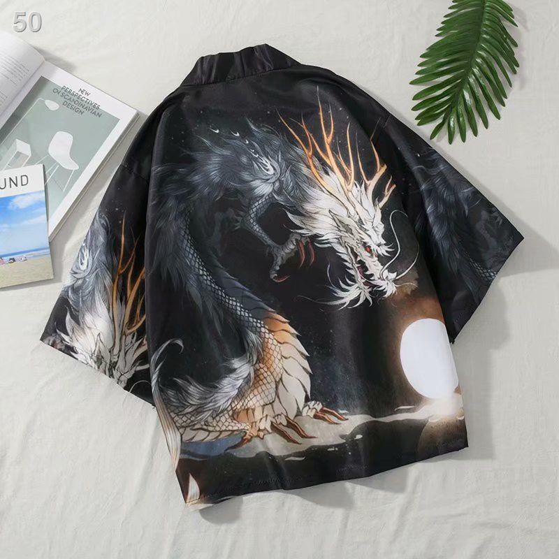 cỡ lớn mùa hè rộng rãi phong cách dân tộc bảy quý tay áo chống nắng nam kimono choàng cardigan thủy triều Nhật Bản