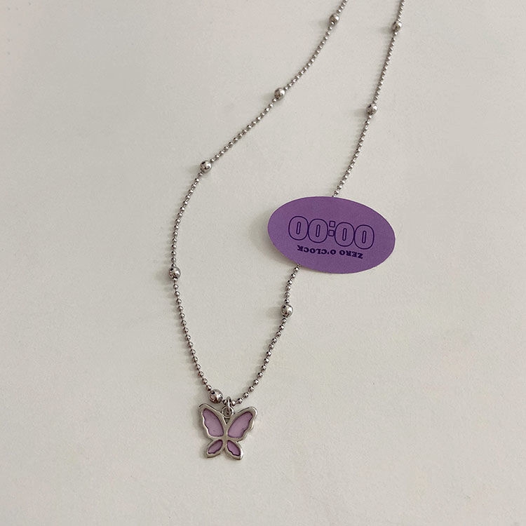 Dây Chuyền Mặt Hình Bướm Trong Suốt Phong Cách Hàn Quốc 22478