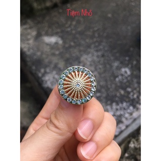 Nút inox đính đá cao cấp kích 2cm