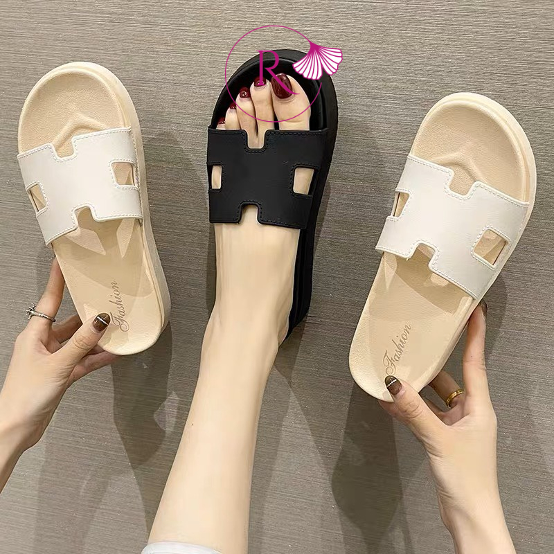 DÉP KIỂU NỮ QUAI NGANG CHỮ H ĐẾ CAO 5CM MỀM MẠI ÊM CHÂN HOTREND - RUBISHOES