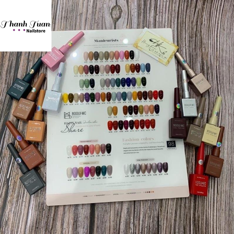 Set sơn 98 màu Booui-MC siêu đẹp tặng kèm base top và bảng màu  - Phụ kiện đồ nail