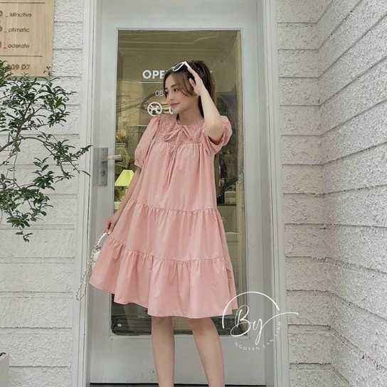 Đầm Nữ Babydoll Màu Hồng Phấn Xinh Xắn Chất Liệu Kate Xịn Thời Trang Nữ  Màu Sắc Nhã Nhặn