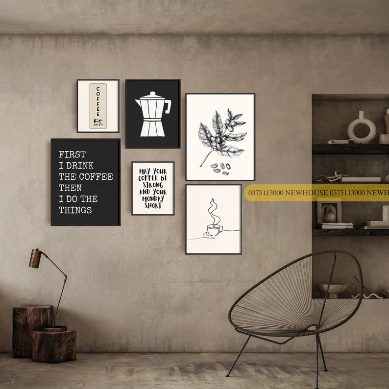 Set tranh canvas trang trí quán cafe CAFE34