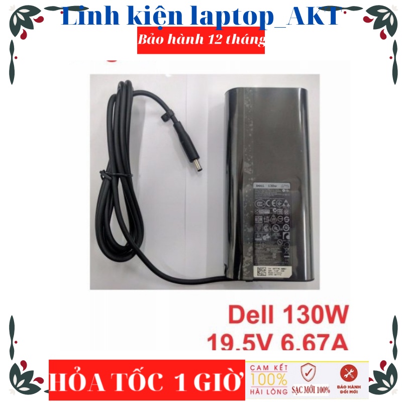 Sạc Laptop Dell 19.5V- 6.67A- 130W-ZIN Ovan chân kim nhỏ Dell Precision 5510 5520 M3800 Dell XPS 9550 15 9550