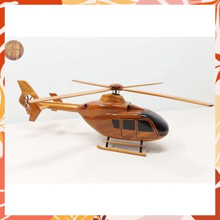 Máy bay mô hình, mô hình máy bay trực thăng ec-135 handmade 100% từ gỗ tự nhiên – mô hình gỗ 102