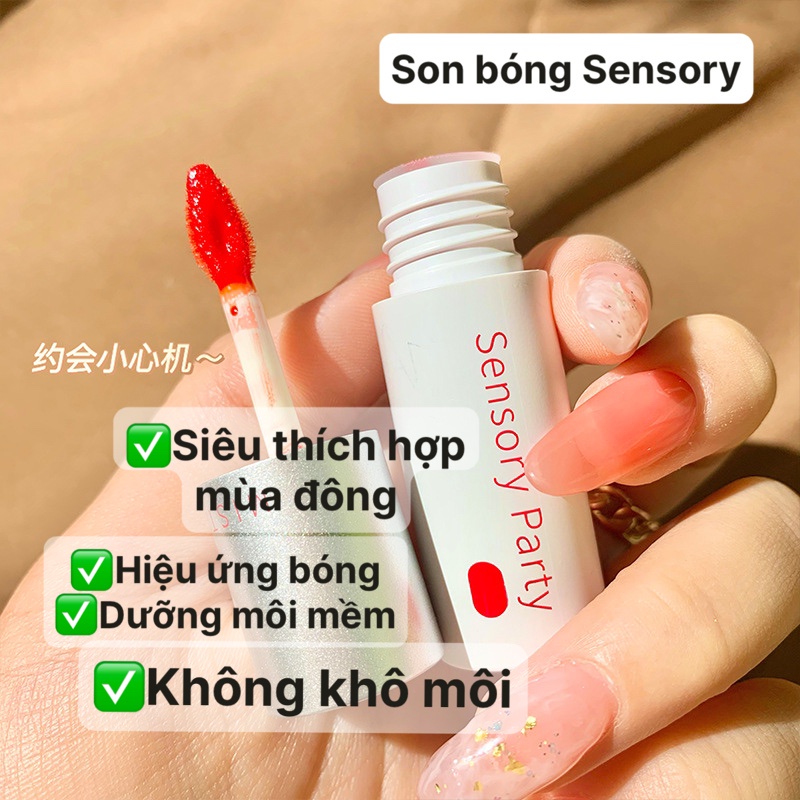 Son Bóng dưỡng môi Sensory Party tạo hiệu ứng bóng môi mọng dễ thương có nhiều màu son đa dạng