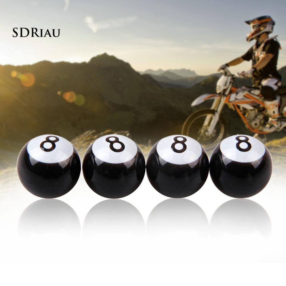 Set 4 nắp van lốp xe máy in hình số 8 chuyên dụng