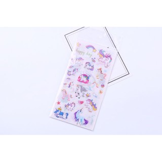 Set 6 tấm sticker dán Kỳ Lân Unicorn